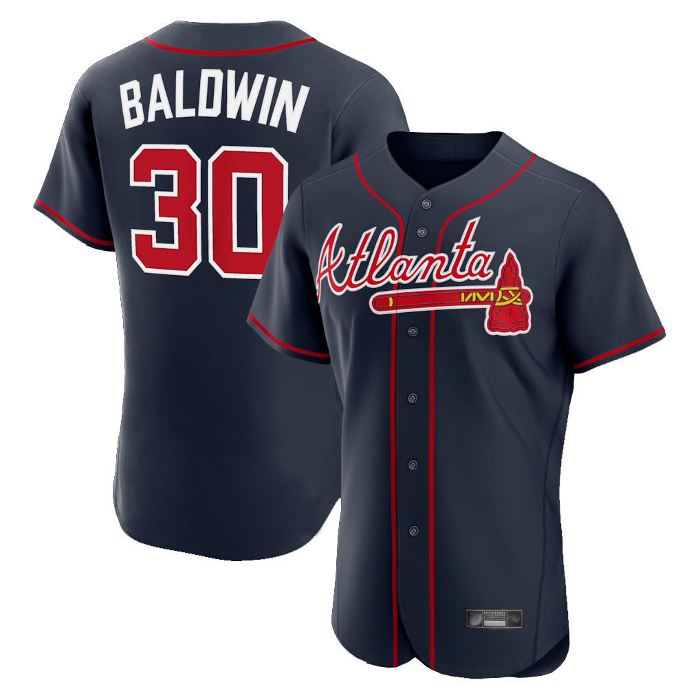 A.Braves #30 Drake Baldwin Player Navy Limited Elite Home Game Edoa Stitched Jerseys