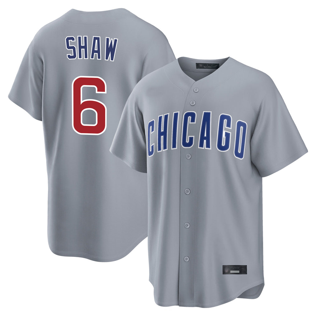 C.Cubs #6 Matt Shaw Player Gray Home Game Edoa Stitched Jerseys