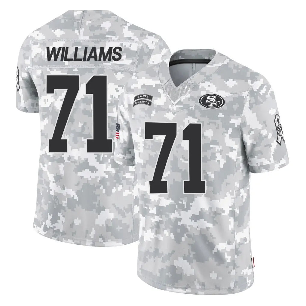 SF.49ers #71 Trent Williams Player Arctic Camo Limited Salute To Service Home Game Edoa Stitched Jerseys
