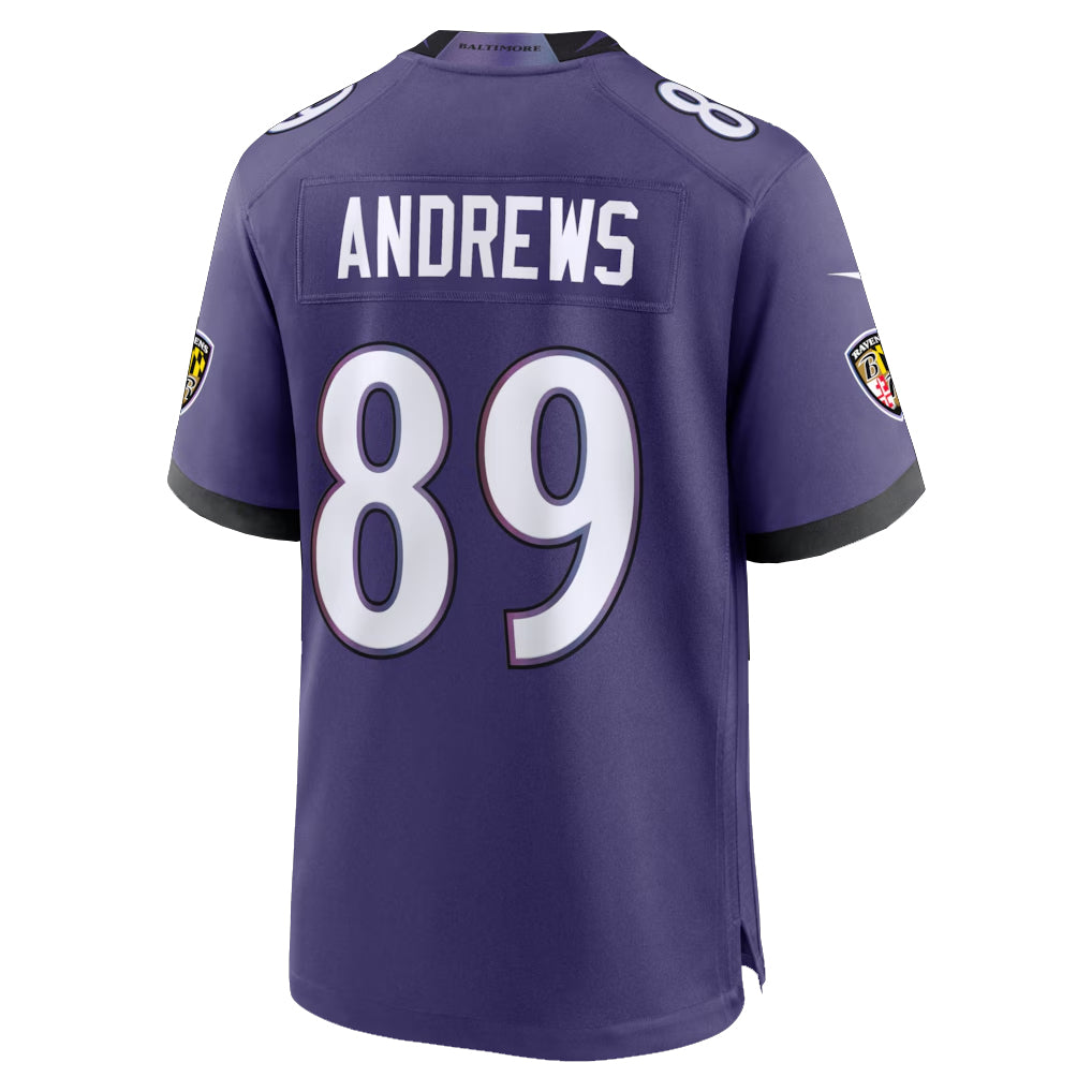 B.Ravens #89 Mark Andrews Player Purple Home Game Edoa Stitched Jerseys