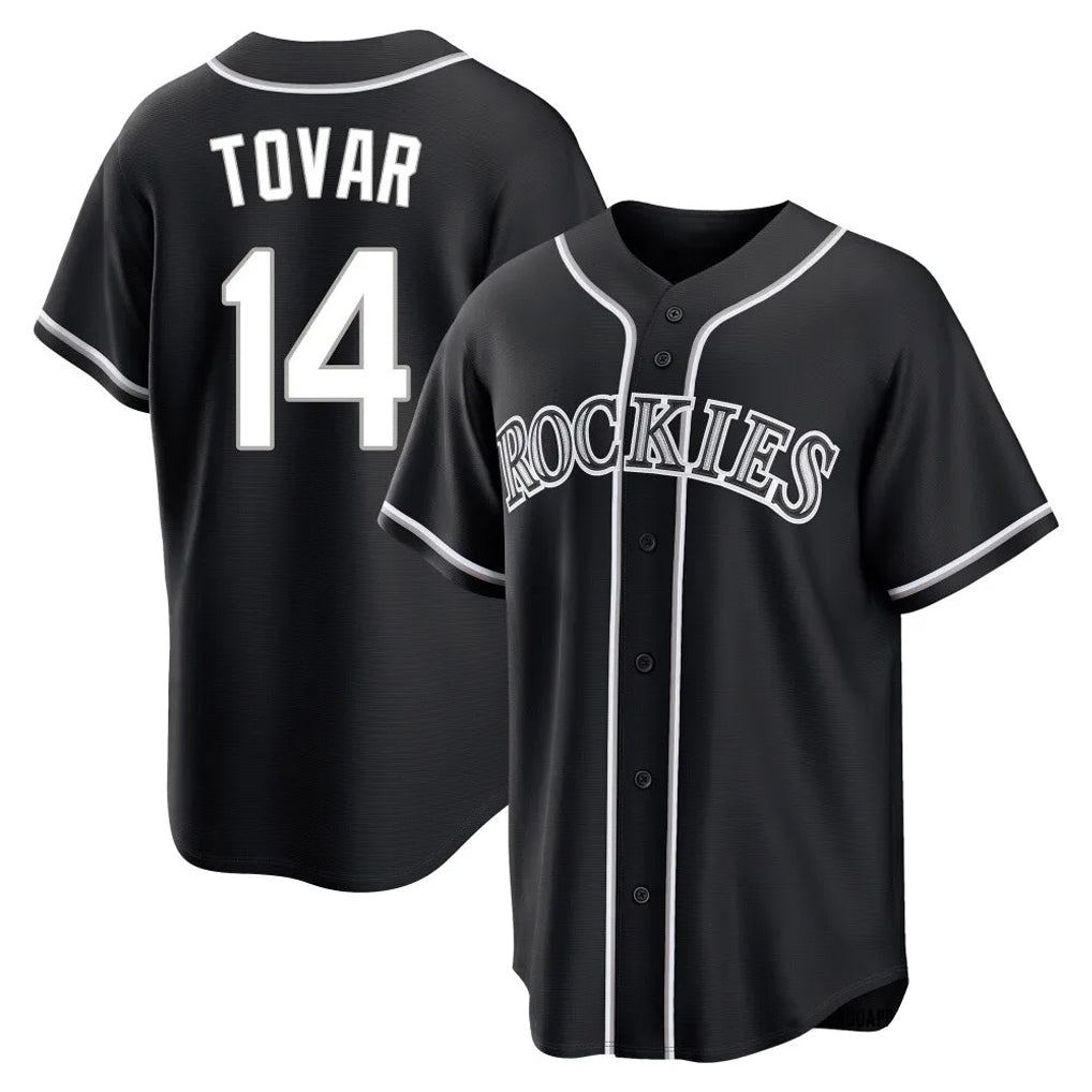 C.Rockies #14 Ezequiel Tovar Player Black Fashion Out Home Game Edoa Stitched Jerseys