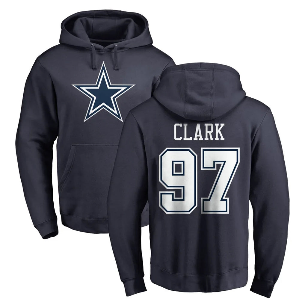 D.Cowboys #97 Kenny Clark Player Navy Pullover Hoodies Limited Edoa Stitched Jerseys