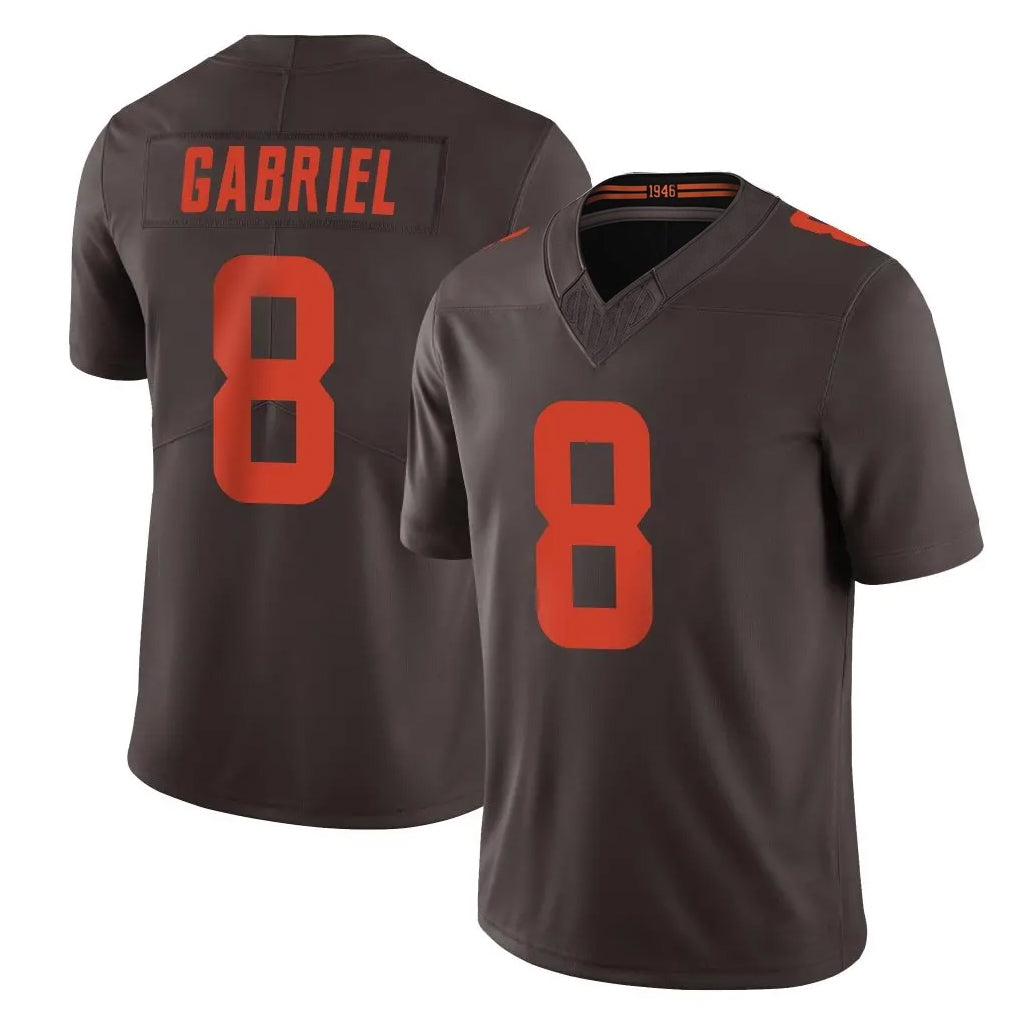 C.Browns #8 Dillon Gabriel Player Brown Limited Vapor F.U.S.E. Alternate Game Edoa Stitched Jerseys