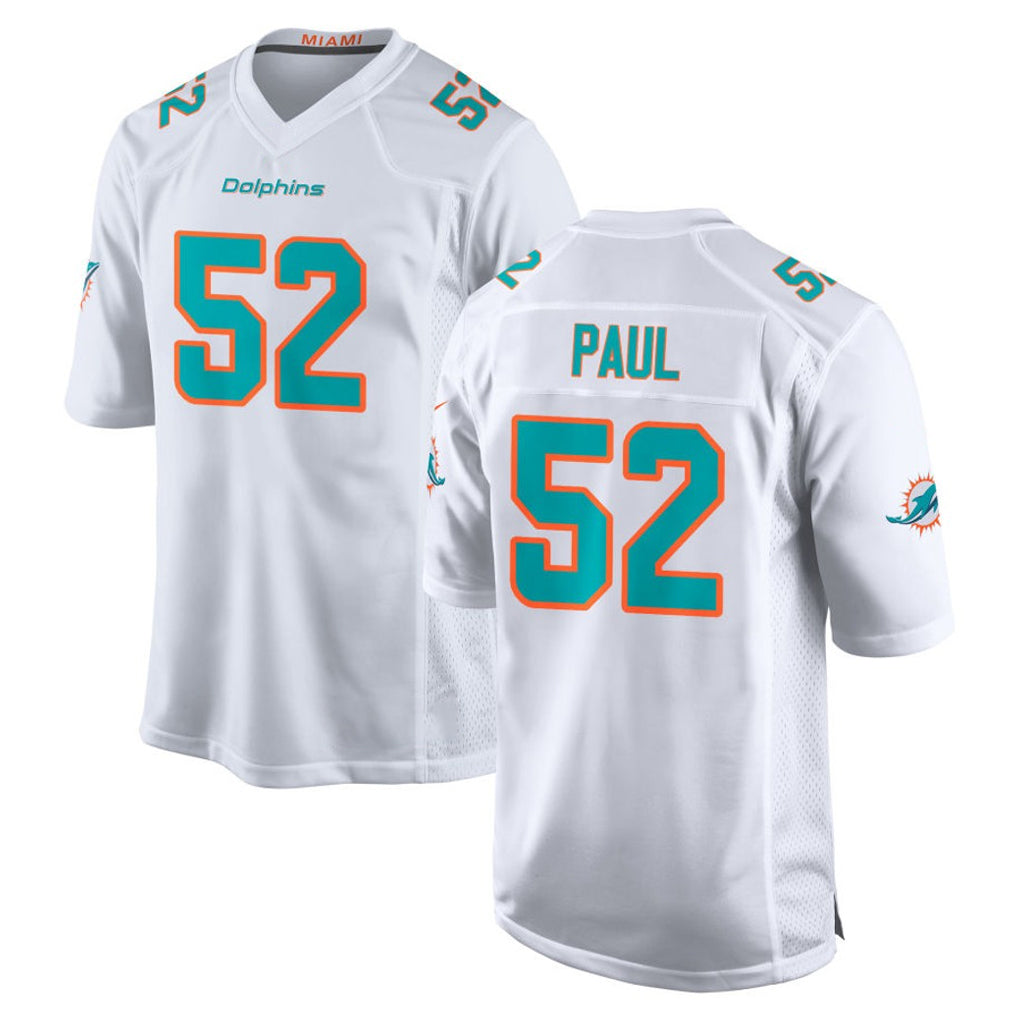 M.Dolphins #52 Patrick Paul Player White Limited Home Game Edoa Stitched Jerseys
