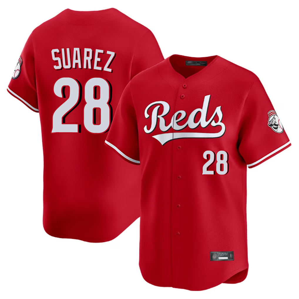 C.Reds #28 Eugenio Su¨¢rez Player Red Home Limited Edoa Stitched Jerseys