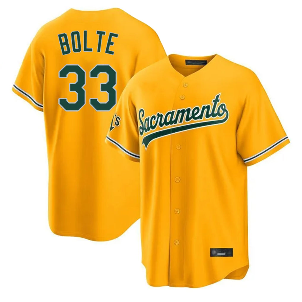 Athletics #33 Henry Bolte Player Gold Home Game Edoa Stitched Jerseys