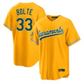 Athletics #33 Henry Bolte Player Gold Home Game Edoa Stitched Jerseys