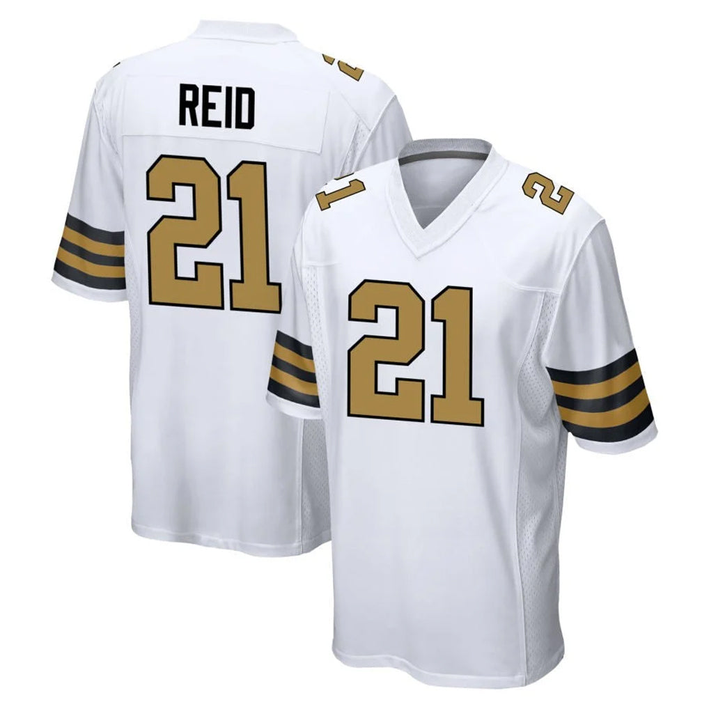 NO.Saints #21 Justin Reid Player White Alternate Home Game Edoa Stitched Jerseys