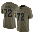 A.Cardinals #72 Hjalte Froholdt Player Olive Limited Salute To Service Home Game Edoa Stitched Jerseys