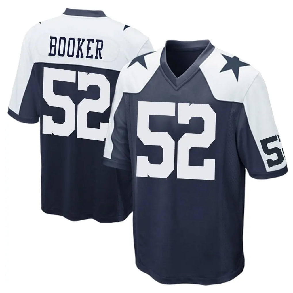 D.Cowboys #52 Tyler Booker Player Navy-White Alternate Home Game Edoa Stitched Jerseys
