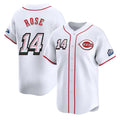 C.Reds #14 Pete Rose Player White Speedway Classic Home Limited Edoa Stitched Jerseys