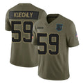 C.Panthers #59 Luke Kuechly Player Olive Salute to Service Limited Home Game Edoa Stitched Jerseys