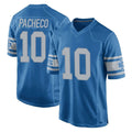 D.Lions #10 Isiah Pacheco Player Blue Vapor Untouchable Throwback Game Edoa Stitched Jerseys
