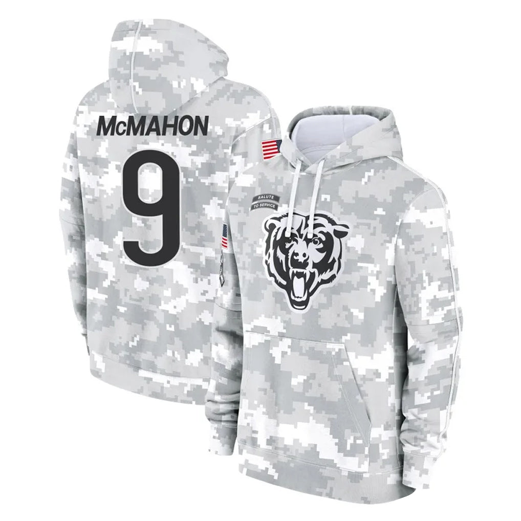C.Bears #9 Jim McMahon Player Arctic Camo Salute to Service Pullover Hoodies Limited Edoa Stitched Jerseys