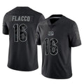 C.Bengals #16 Joe Flacco Player Black Reflective Limited Game Edoa Stitched Jerseys