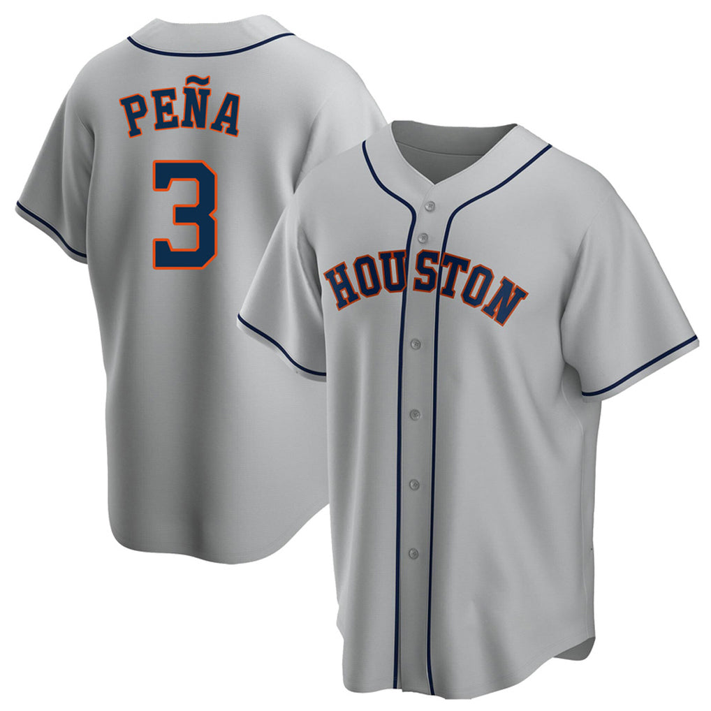 H.Astros #3 Jeremy Pe?a Player Gray Home Game Edoa Stitched Jerseys