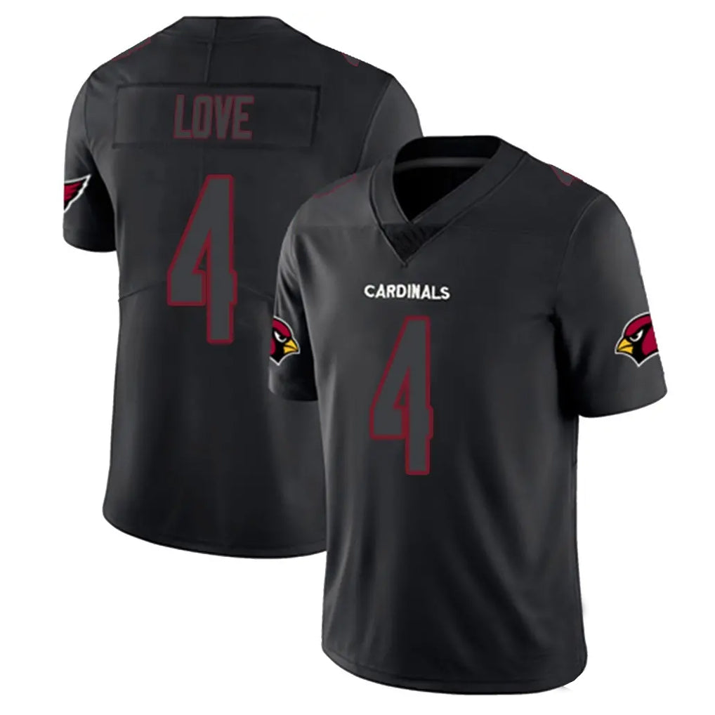 A.Cardinals #4 Jeremiyah Love Player Black Impact Limited Home Game Edoa Stitched Jerseys