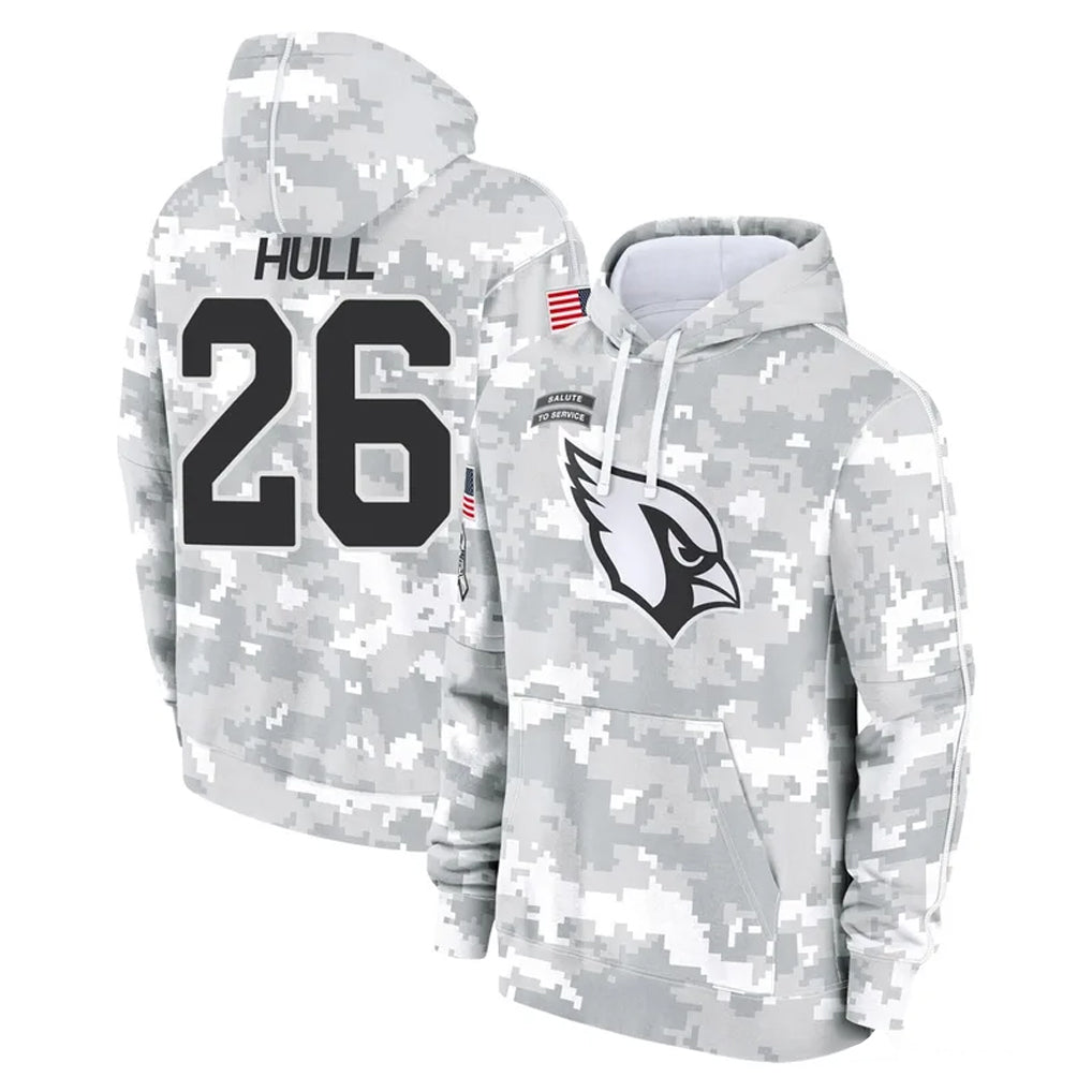 A.Cardinals #26 Evan Hull Player Arctic Camo Limited Salute to Service Pullover Hoodies Game Edoa Stitched Jerseys