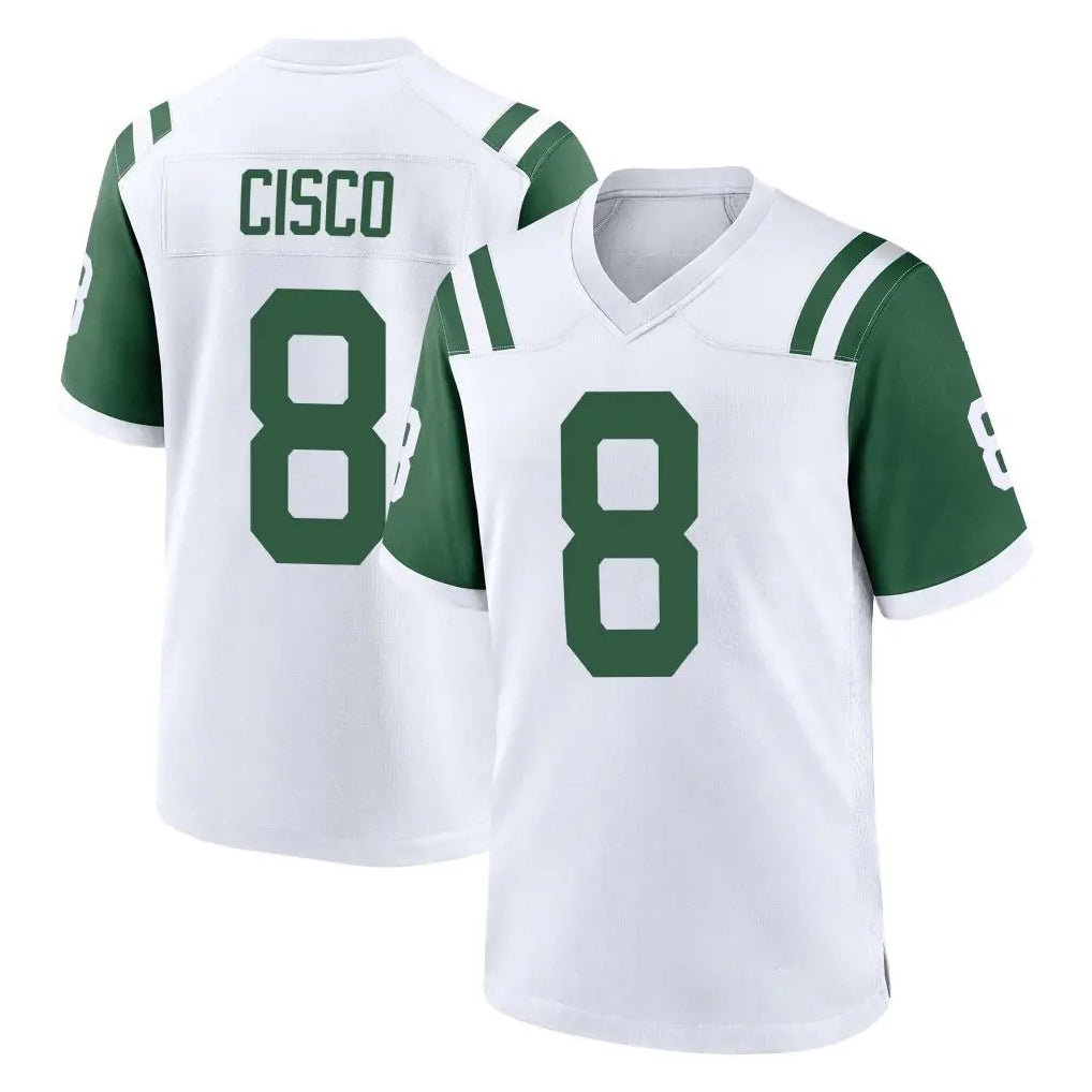 NY.Jets #8 Andre Cisco Player White Classic Home Game Edoa Stitched Jerseys