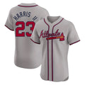 A.Braves #23 Michael Harris II Player Gray Limited Elite Home Game Edoa Stitched Jerseys