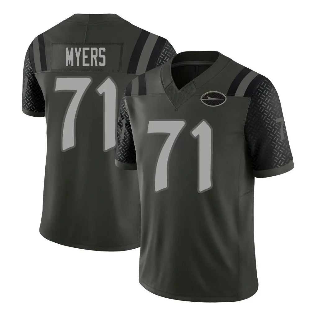 NY.Jets #71 Josh Myers Player Green Limited 2025 Rivalries Collection Home Game Edoa Stitched Jerseys
