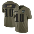 P.Eagles #10 Braden Mann Player Olive 2025 Salute To Service Limited Edoa Stitched Jerseys