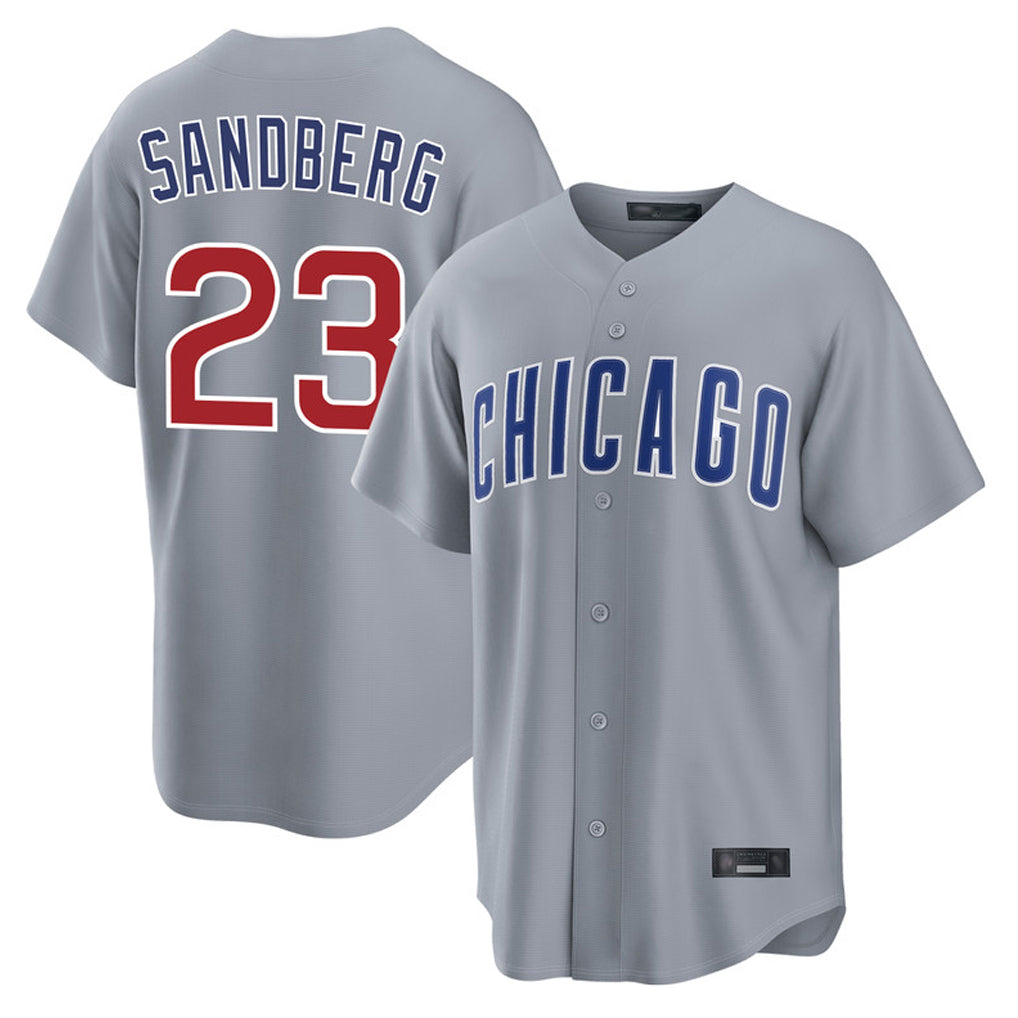 C.Cubs #23 Ryne Sandberg Player Gray Home Game Edoa Stitched Jerseys