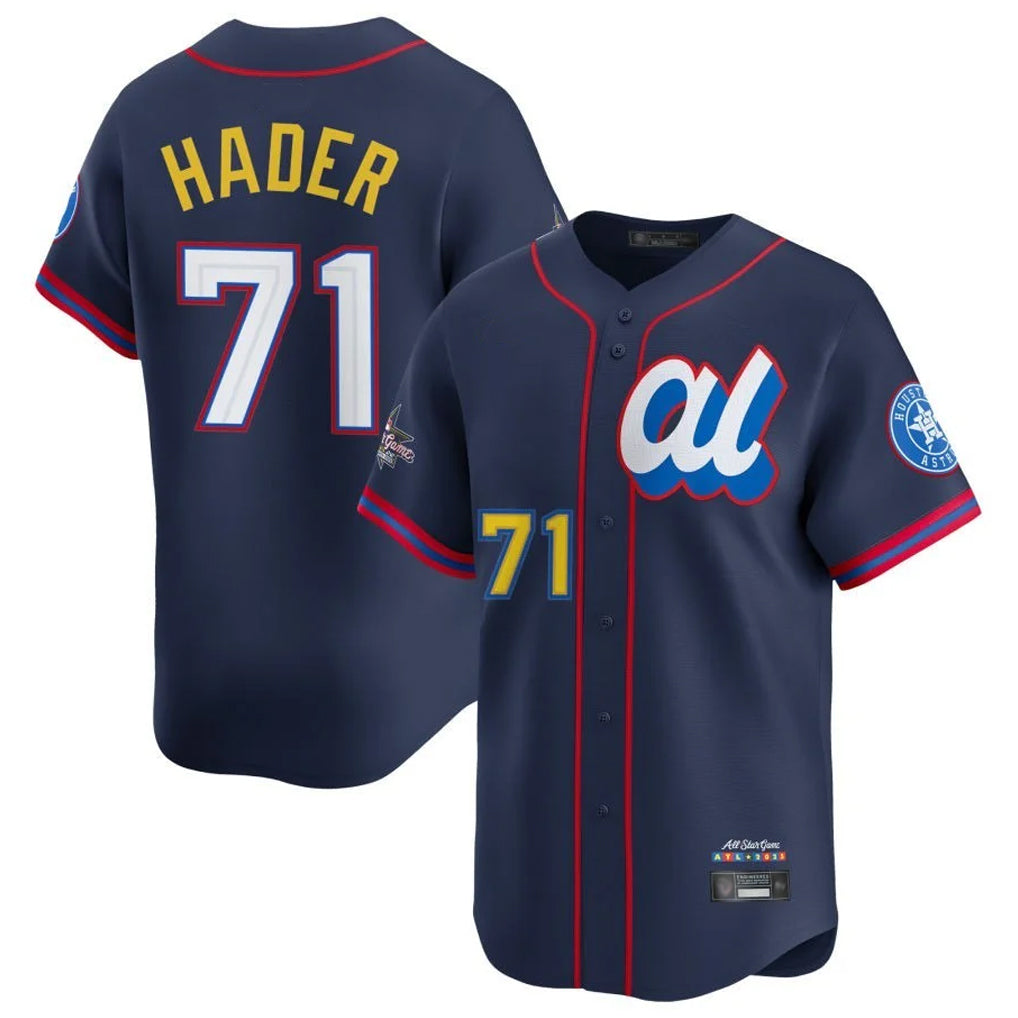 H.Astros #71 Josh Hader Player Navy American League All-Star Game Limited Edoa Stitched Jerseys