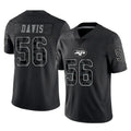 NY.Jets #56 Demario Davis Player Stealth Black Limited Reflective Home Game Edoa Stitched Jerseys