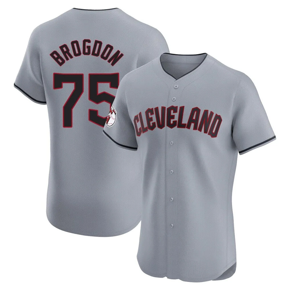 C.Guardians #75 Connor Brogdon Player Gray Road Limited Elite Home Edoa Stitched Jerseys