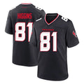 H.Texans #81 Jayden Higgins Player Navy Team Home Game Edoa Stitched Jerseys