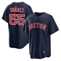 B.Red Sox #55 Ranger Su¨¢rez Player Navy Home Game Edoa Stitched Jerseys