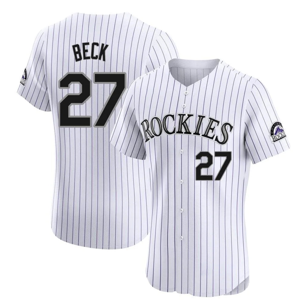 C.Rockies #27 Jordan Beck Player White Limited Elite Home Edoa Stitched Jerseys
