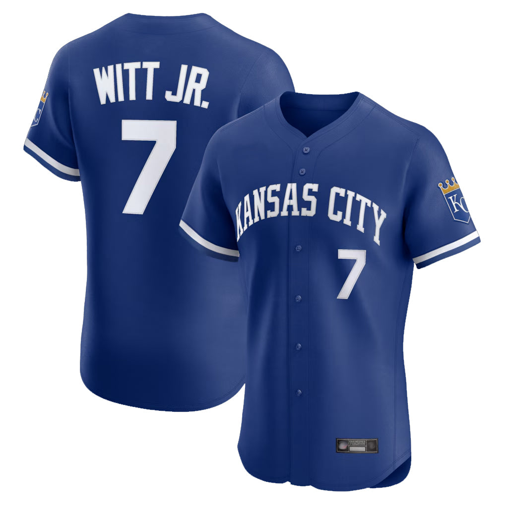 KC.Royals #7 Bobby Witt Jr. Player Royal Limited Elite Home Edoa Stitched Jerseys