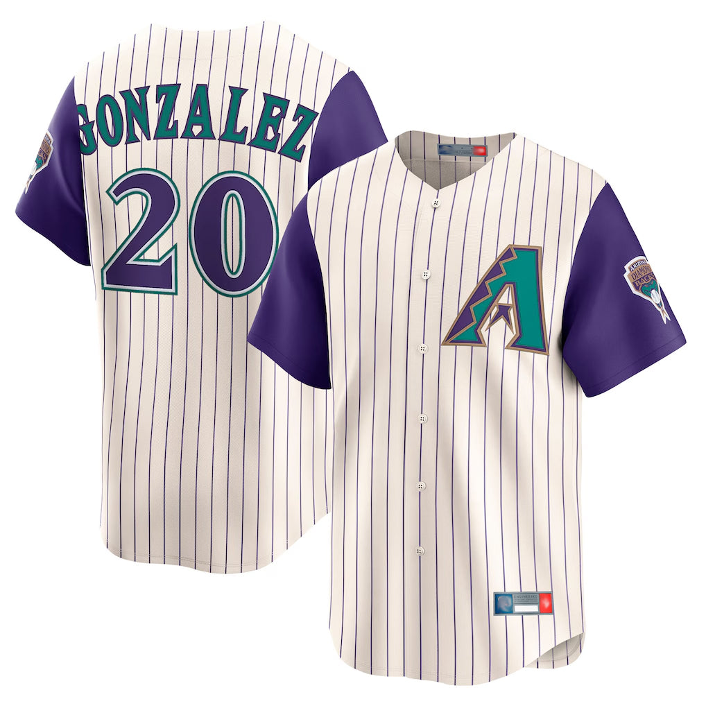 A.Diamondbacks #20 Luis Gonzalez Player Cream Throwback Cooperstown Collection Limited Edoa Stitched Jerseys