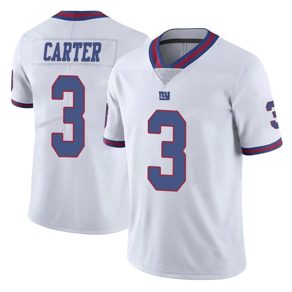 NY.Giants #3 Abdul Carter Player White Color Rush Home Game Edoa Stitched Jerseys