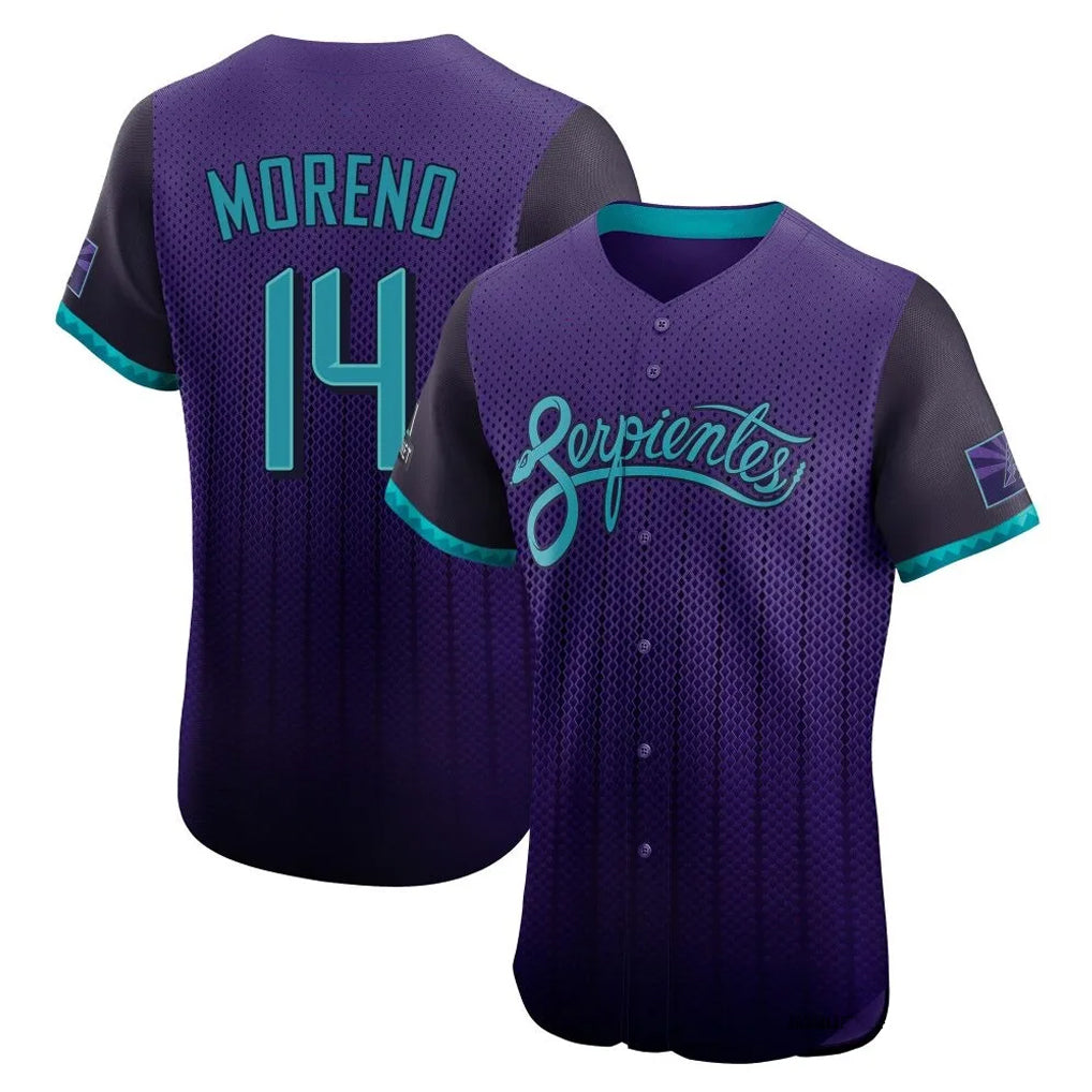A.Diamondbacks #14 Gabriel Moreno Player Purple City Connect Limited Elite Home Game Edoa Stitched Jerseys