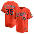 B.Orioles #35 Adley Rutschman Player Orange Limited Home Game Edoa Stitched Jerseys