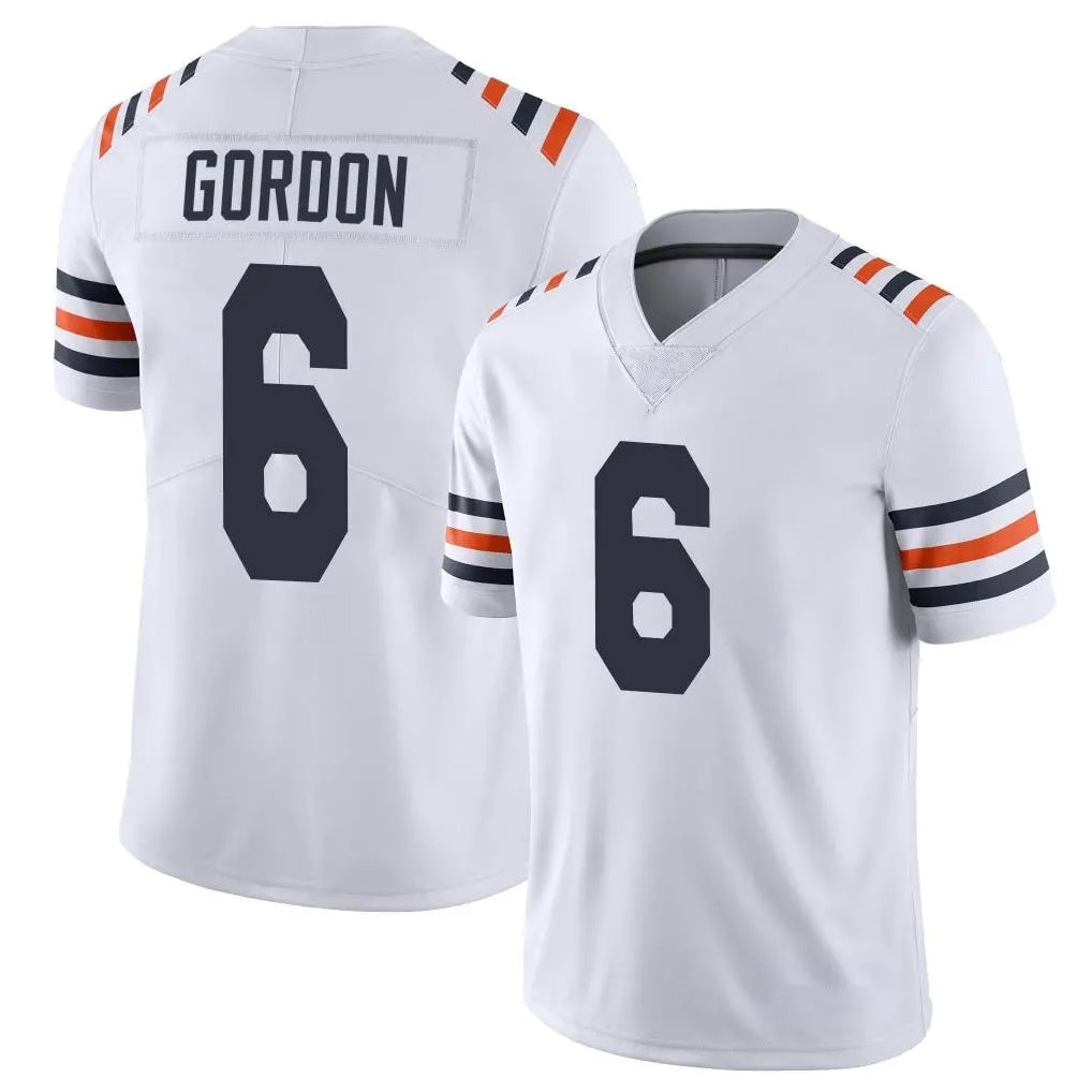 C.Bears #6 Kyler Gordon Player White Classic Vapor Limited Home Game Edoa Stitched Jerseys
