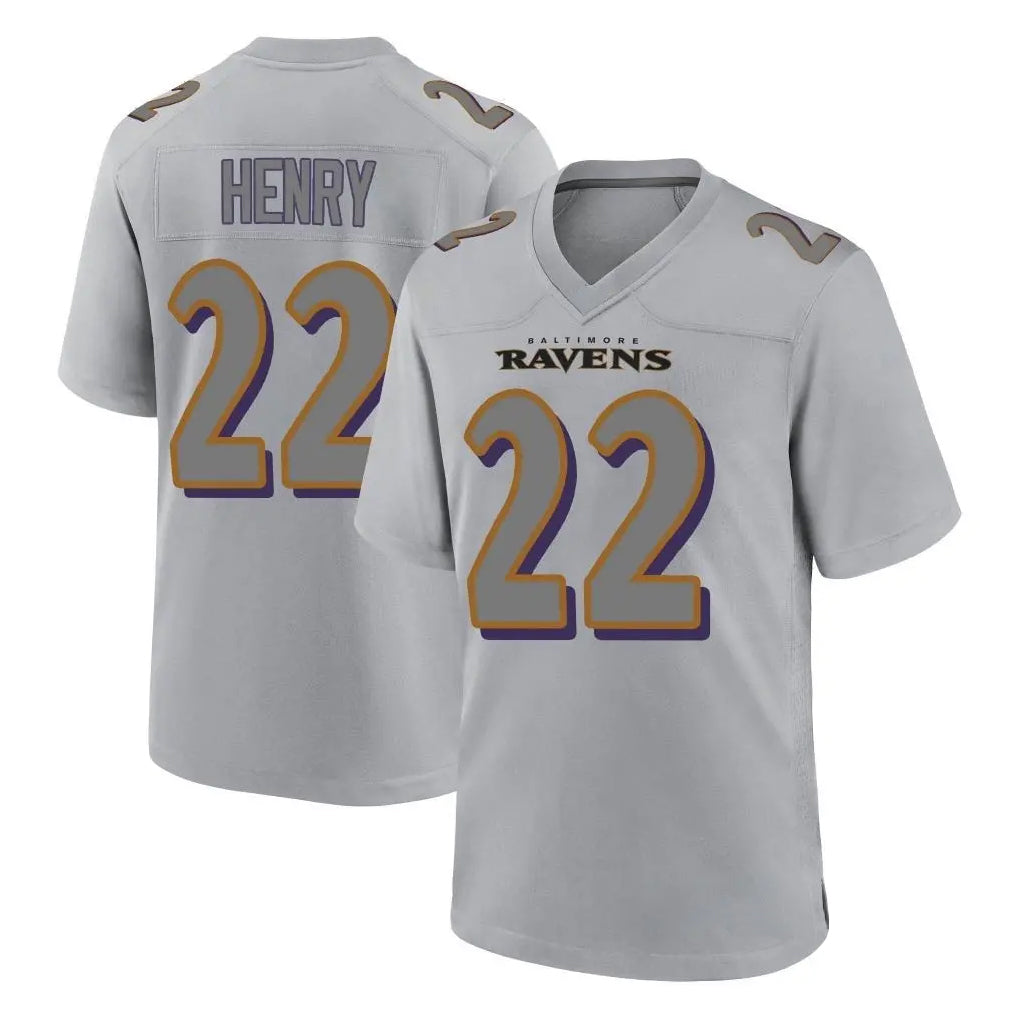 B.Ravens #22 Derrick Henry Player Gray Replica Limited Edoa Stitched Jerseys