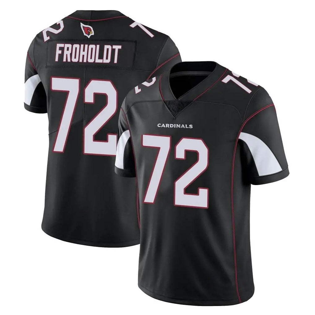 A.Cardinals #72 Hjalte Froholdt Player Black Vapor Limited Home Game Edoa Stitched Jerseys