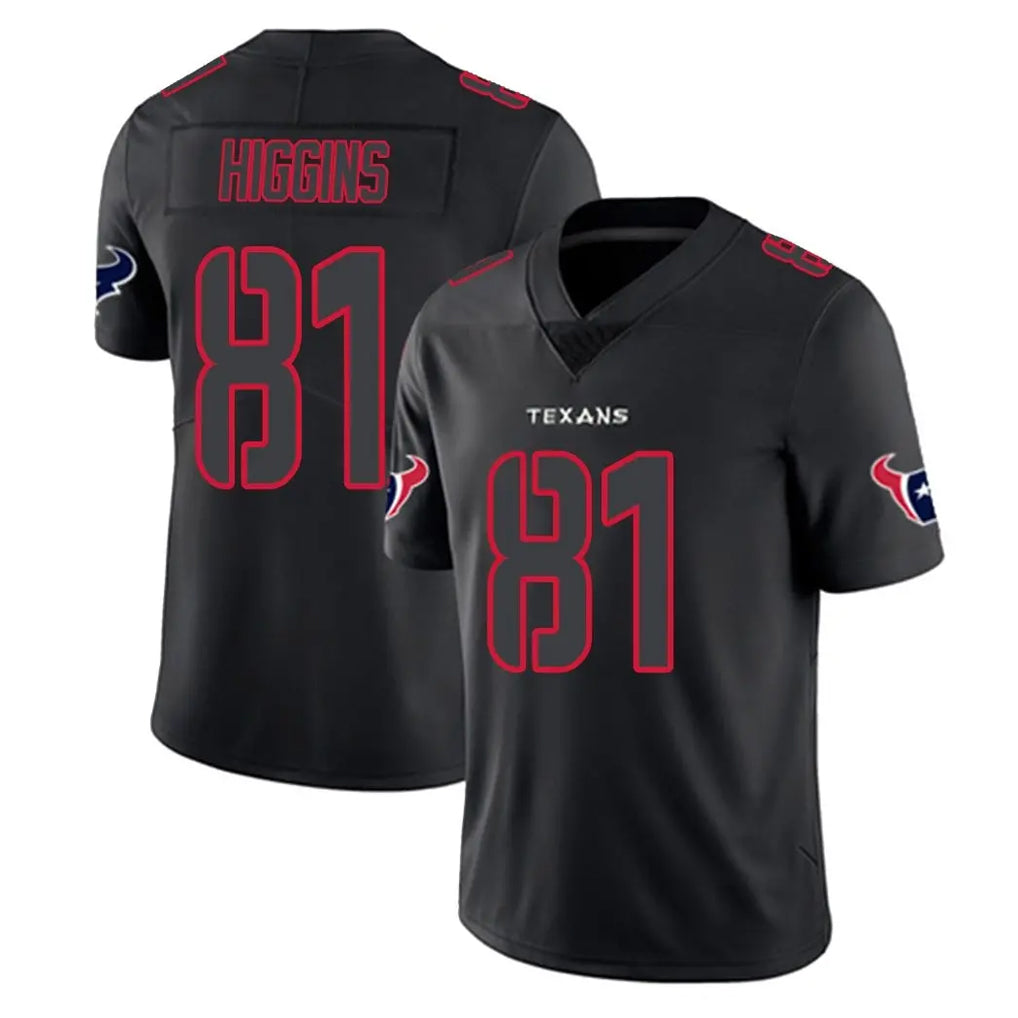 H.Texans #81 Jayden Higgins Player Black Impact Limited Game Edoa Stitched Jerseys