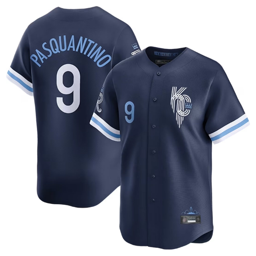 KC.Royals #9 Vinnie Pasquantino Player Navy City Connect Limited Home Edoa Stitched Jerseys