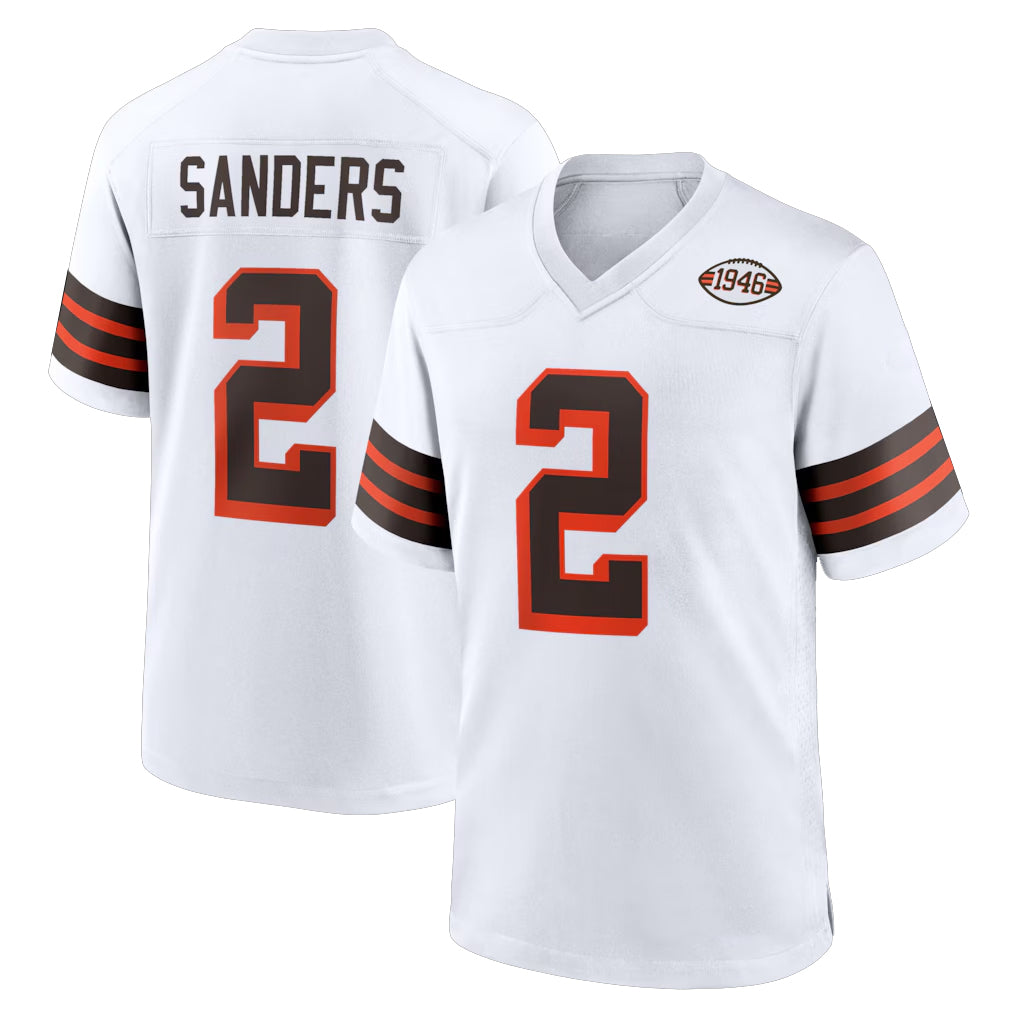 C.Browns #2 Shedeur Sanders Player White Alternate Home Game Edoa Stitched Jerseys