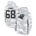 C.Panthers #68 Damien Lewis Player Arctic Camo Salute to Service Pullover Hoodies Limited Game Edoa Stitched Jerseys