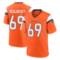 D.Broncos #69 Mike McGlinchey Player Orange Home Game Edoa Stitched Jerseys