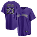 C.Rockies #23 Kris Bryant Player Purple Game Home Edoa Stitched Jerseys