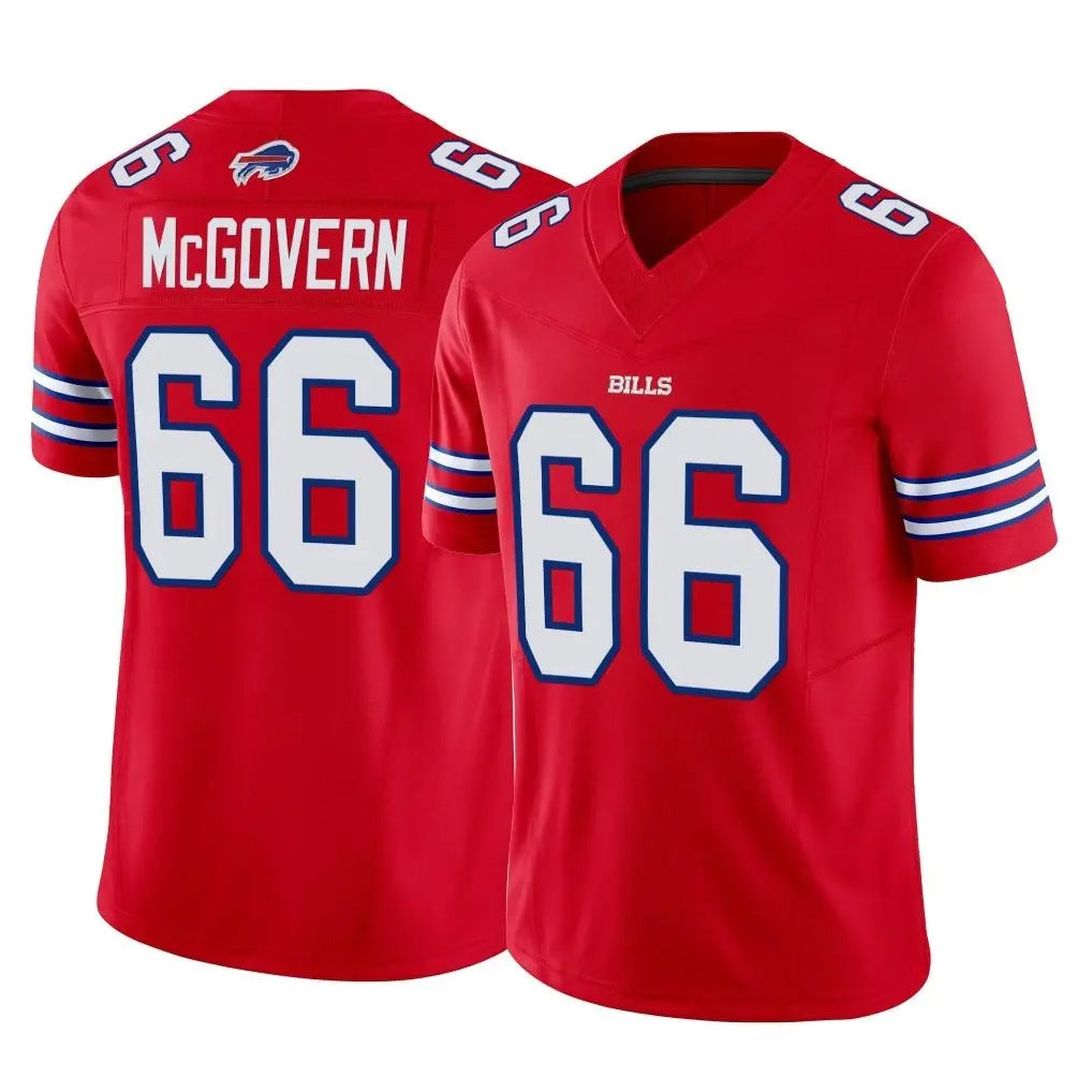 B.Bills #66 Connor McGovern Player Red Vapor F.U.S.E. Jersey Limited Home Game Edoa Stitched Jerseys