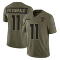 A.Cardinals #11 Larry Fitzgerald Player Olive Salute To Service Limited Home Game Edoa Stitched Jerseys