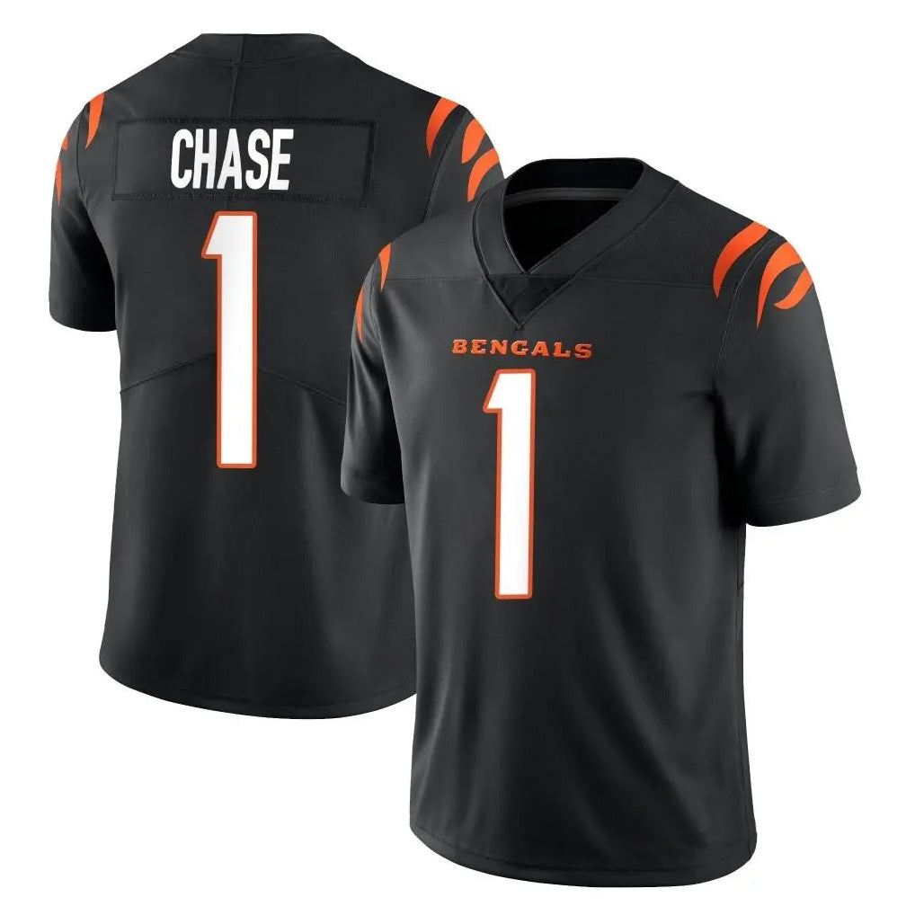 C.Bengals #1 Ja'Marr Chase Player Black Vapor Untouchable Limited Home Game Edoa Stitched Jerseys